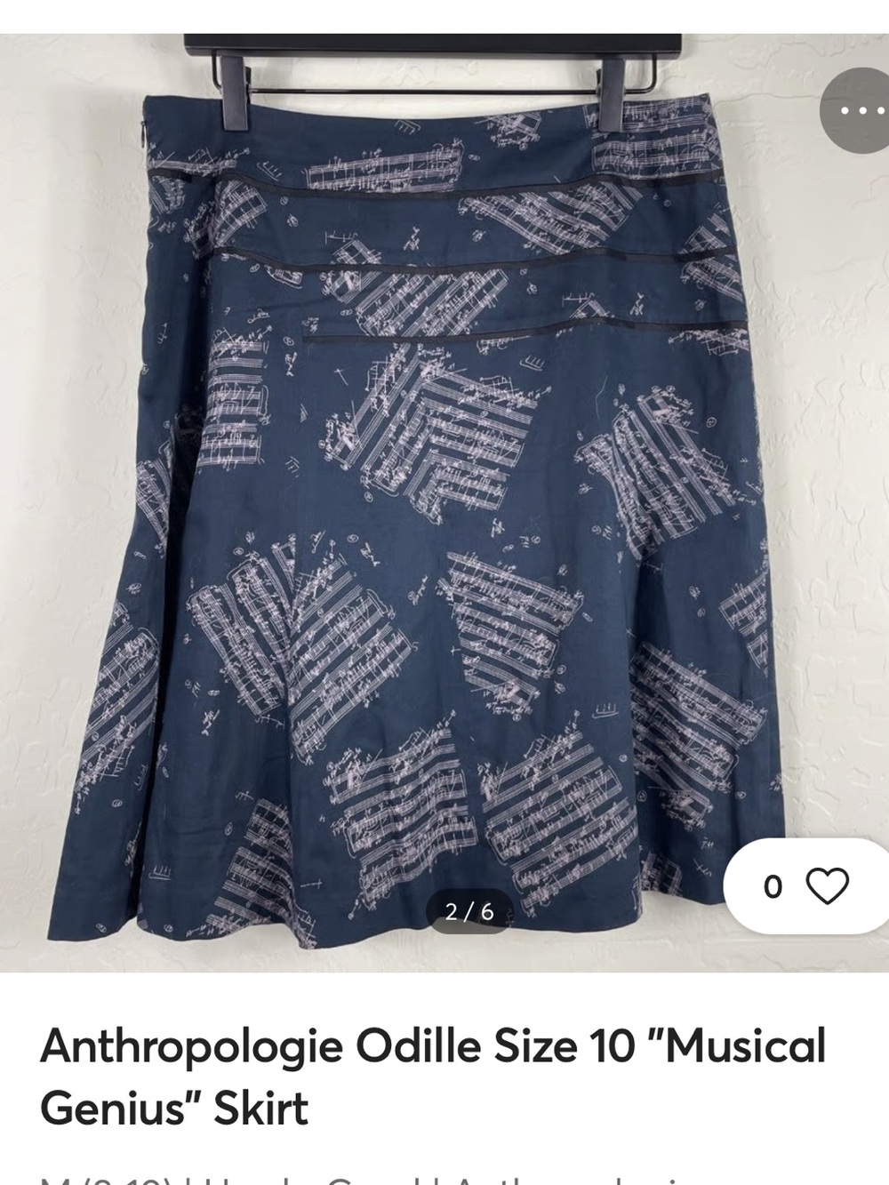 VGUC Odille Anthropologie Musical Genius Skirt. Size 10.   100% cotton